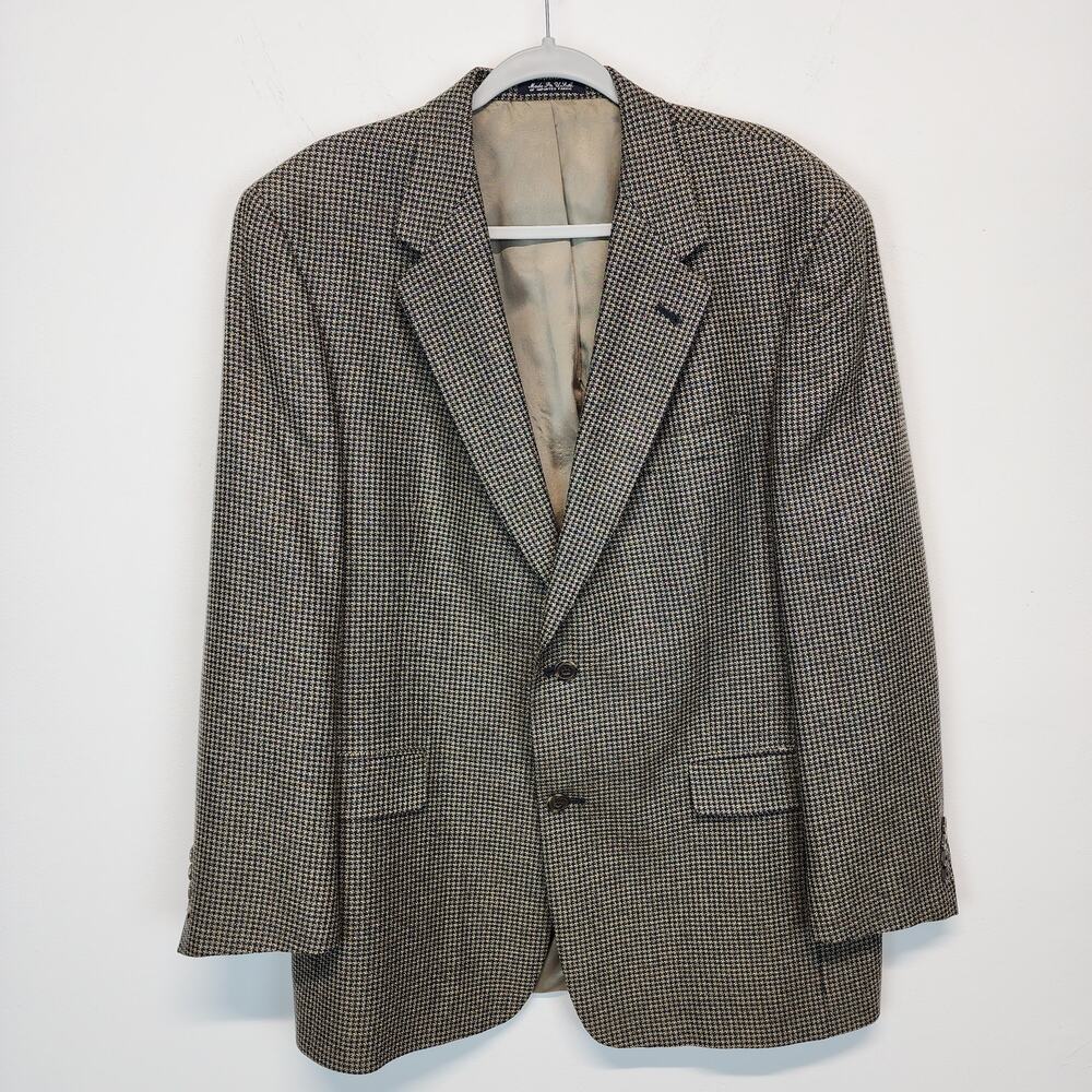 Austin Reed Mens Sport Coat Blazer Jacket Size 43R Brown Tweed Academia Dapper